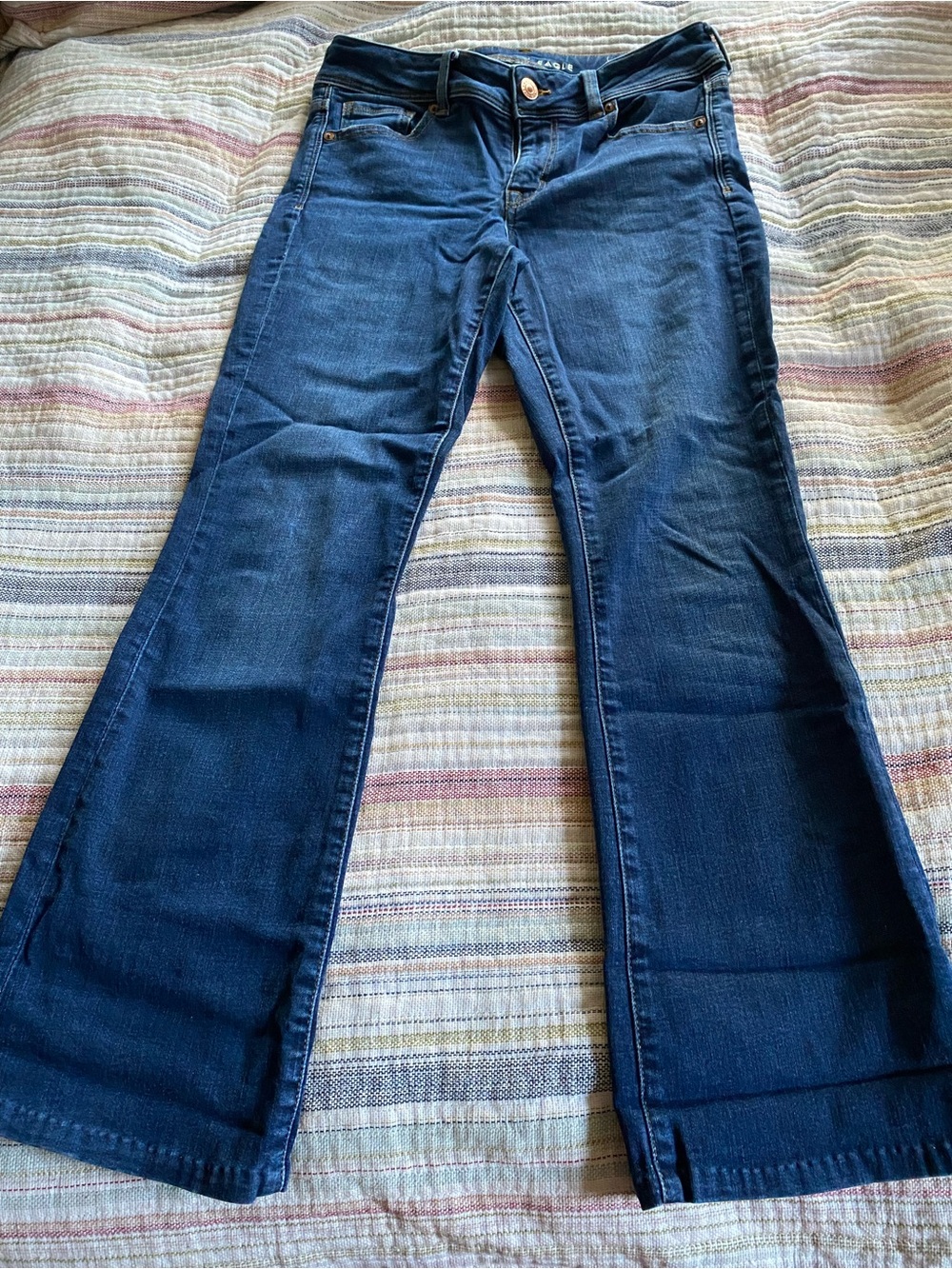 American Eagle Outfitters Dark Blue Wide Leg Jeans